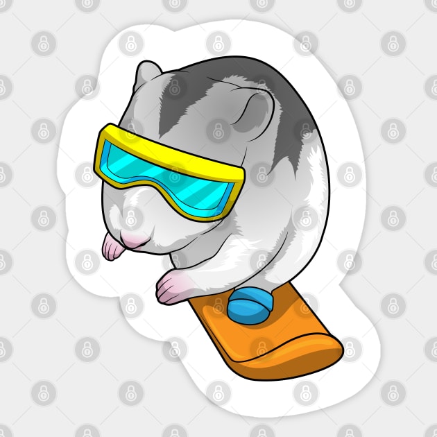 Hamster Snowboarder Snowboard Sticker by Markus Schnabel